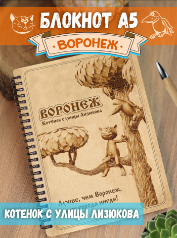Блокнот "Воронеж - Котёнок с улицы Лизюкова"
