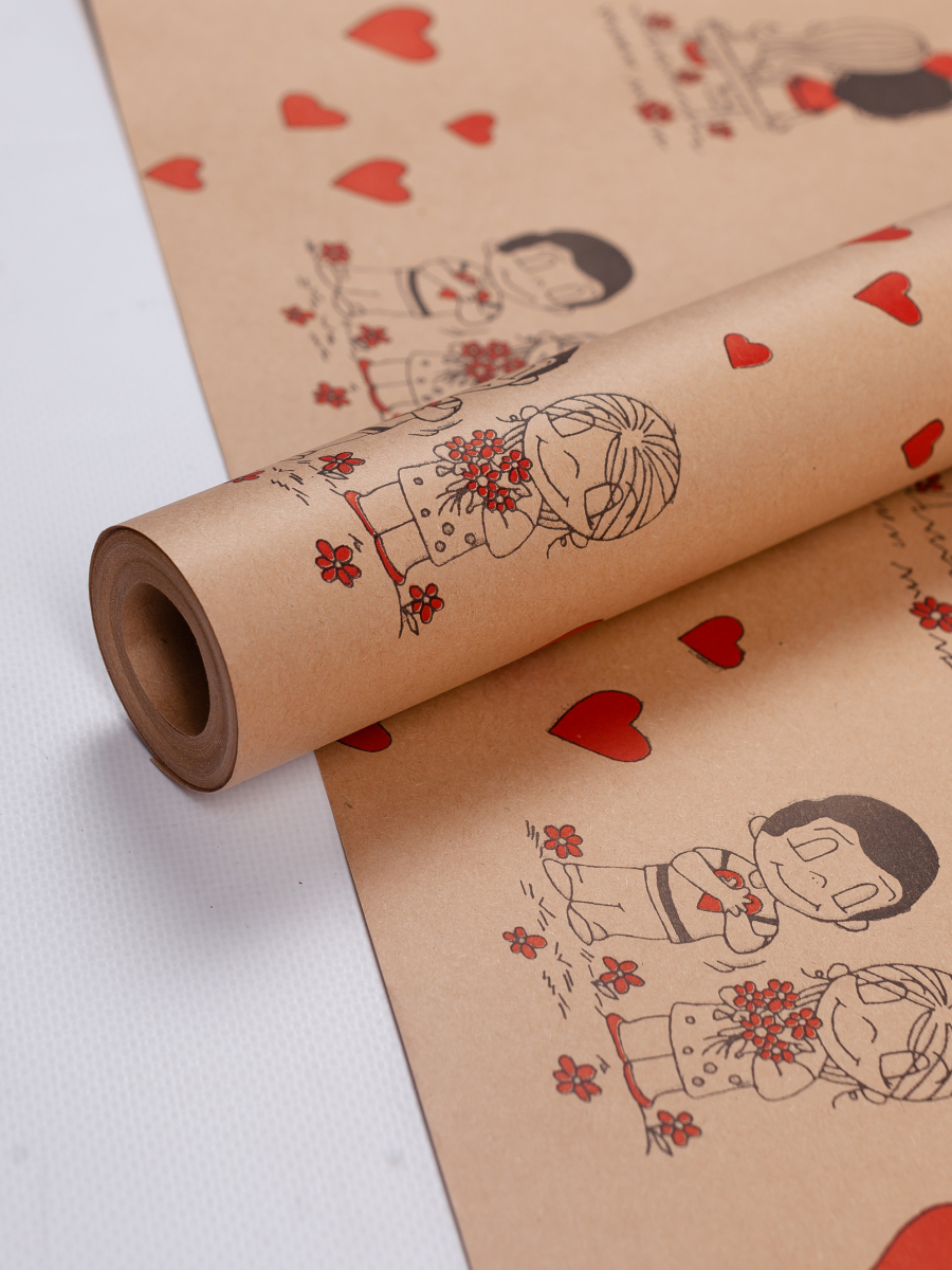 Крафтовая бумага "Love is..." 60см / 10м — изображение 2