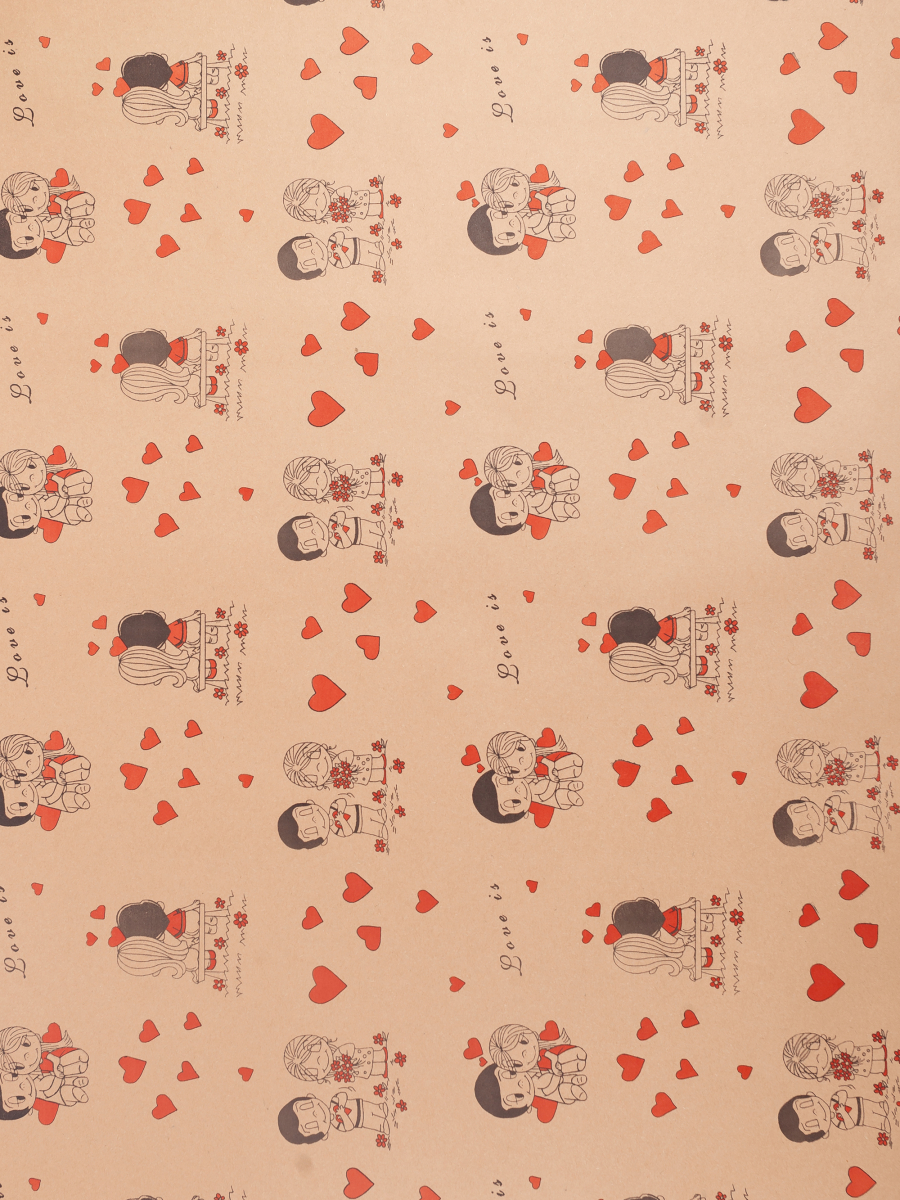 Крафтовая бумага "Love is..." 60см / 10м — изображение 3