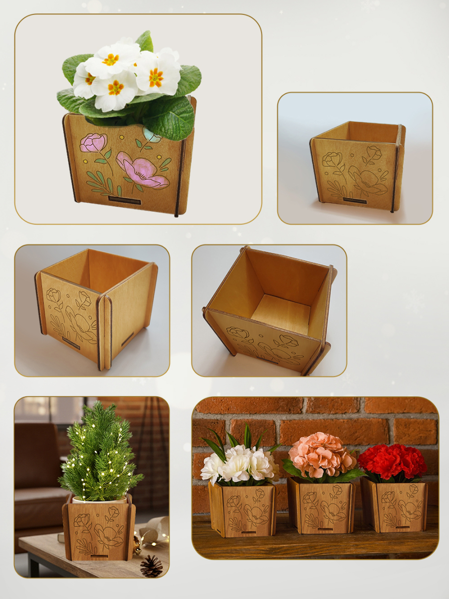 Кашпо маленькое 10 шт Цветы — изображение 5