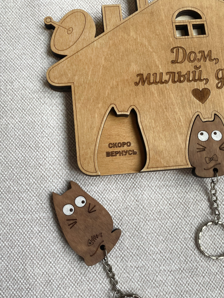 Ключница "Дом, милый, дом!" 3 ключа — изображение 5