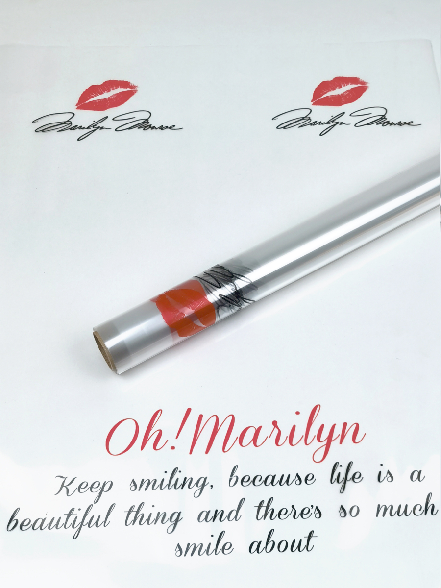 Пленка флористическая упаковочная подарочная "Marilyn" черно-красный 60см*10м для упаковки подарков и цветов — изображение 4