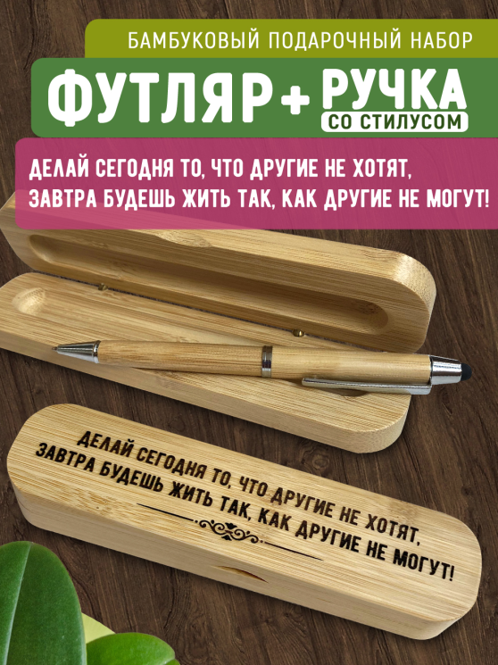 Ручка со стилусом в футляре "Делай сегодня то, что другие не хотят"